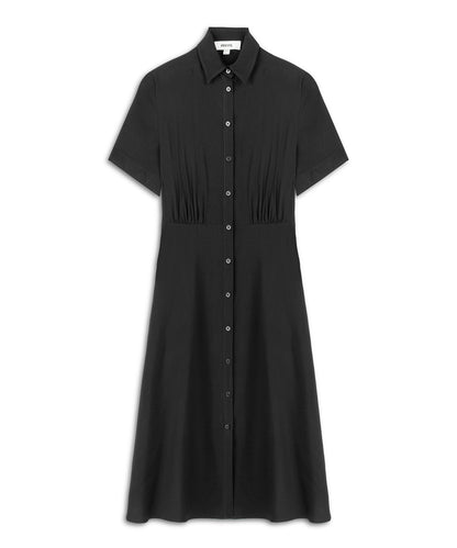 Büzgülü Gömlek Yaka Elbise