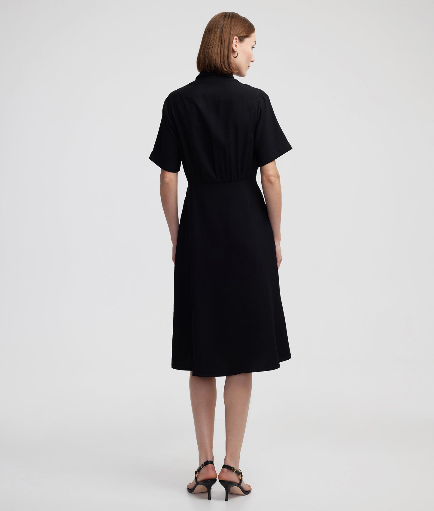 Büzgülü Gömlek Yaka Elbise