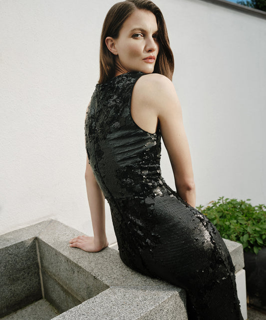 Payetli Maksi Elbise