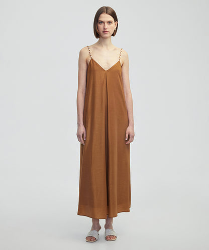 Kontrast Sarmal Askılı Elbise