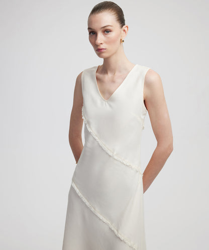 Püskül Şeritli Midi Elbise