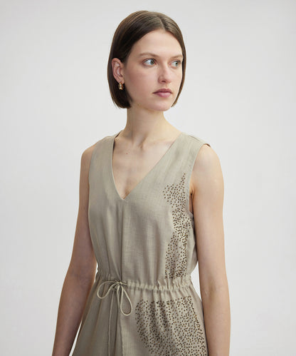 Işlemeli Midi Elbise