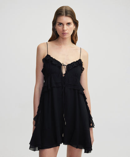 Fırfırlı Mini Elbise