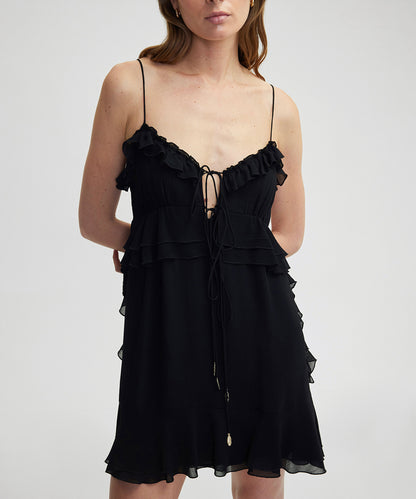 Fırfırlı Mini Elbise