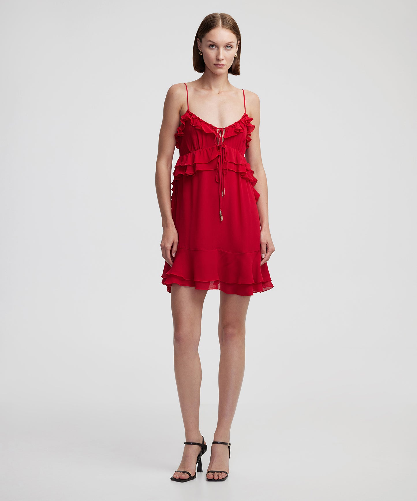 Fırfırlı Mini Elbise