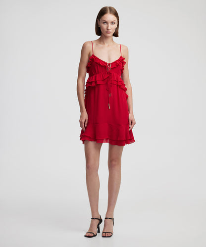 Fırfırlı Mini Elbise