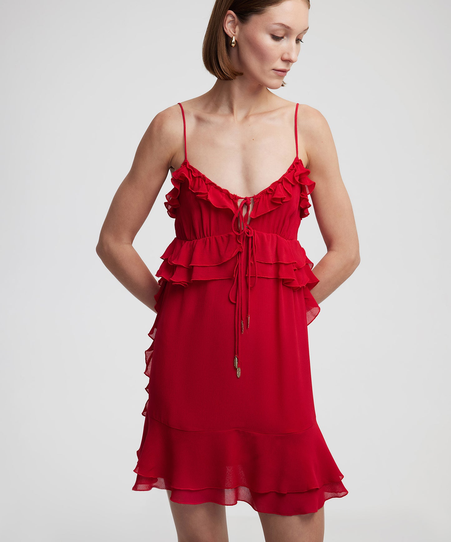 Fırfırlı Mini Elbise