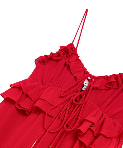 Fırfırlı Mini Elbise