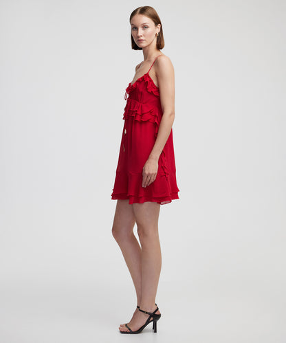 Fırfırlı Mini Elbise