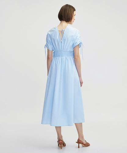 Çiçek Aplikeli Poplin Elbise