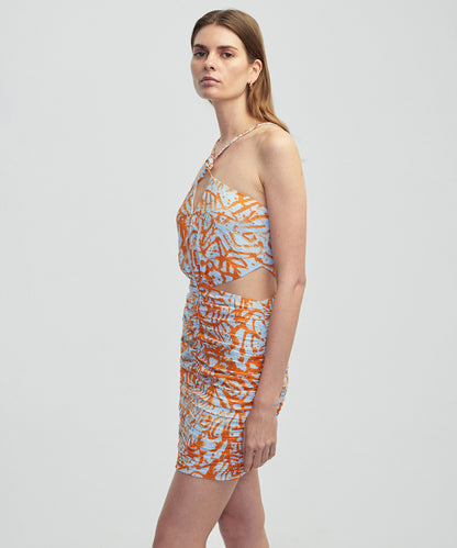 Desenli Cutout Elbise