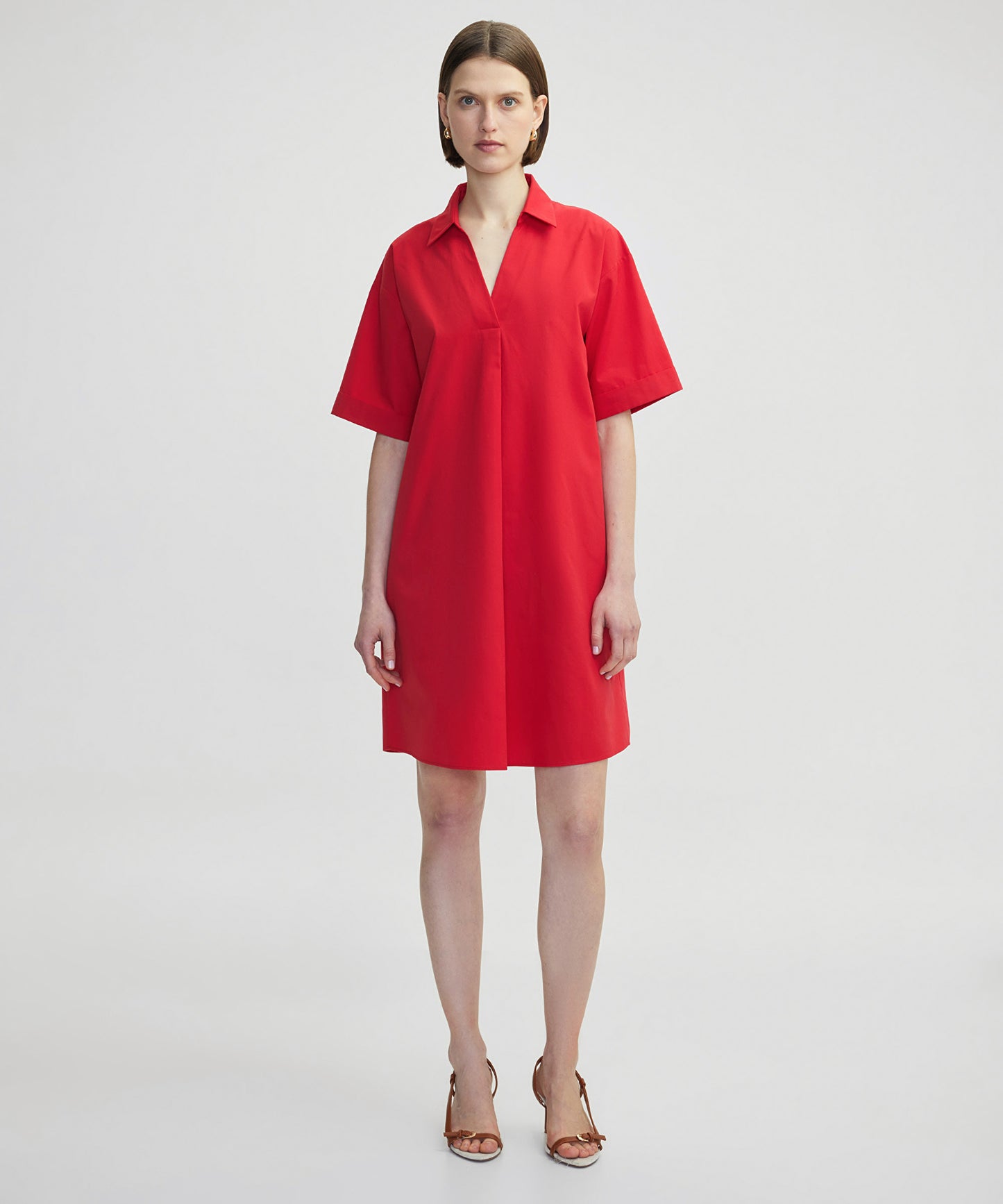 Gömlek Yaka Poplin Elbise