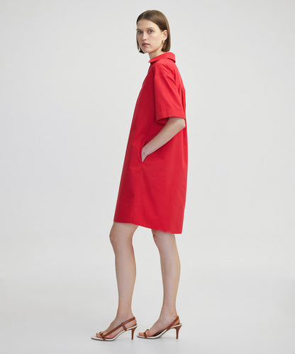 Gömlek Yaka Poplin Elbise