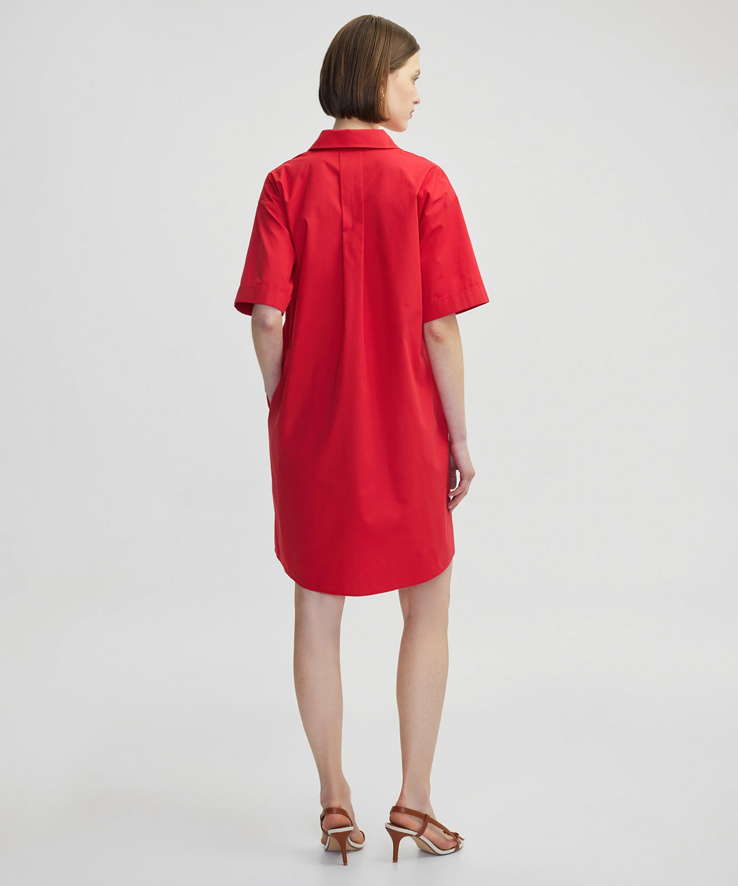 Gömlek Yaka Poplin Elbise