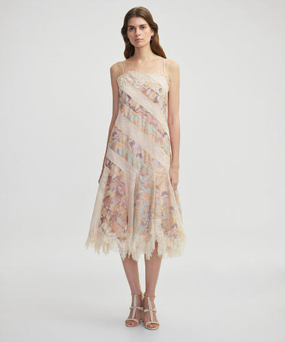 Desenli Dantel Mix Elbise