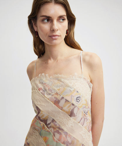 Desenli Dantel Mix Elbise