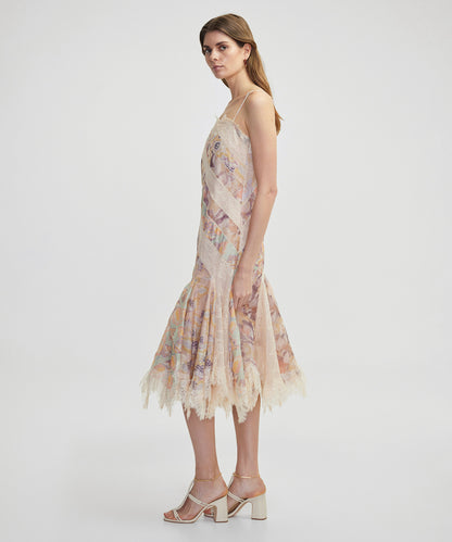 Desenli Dantel Mix Elbise