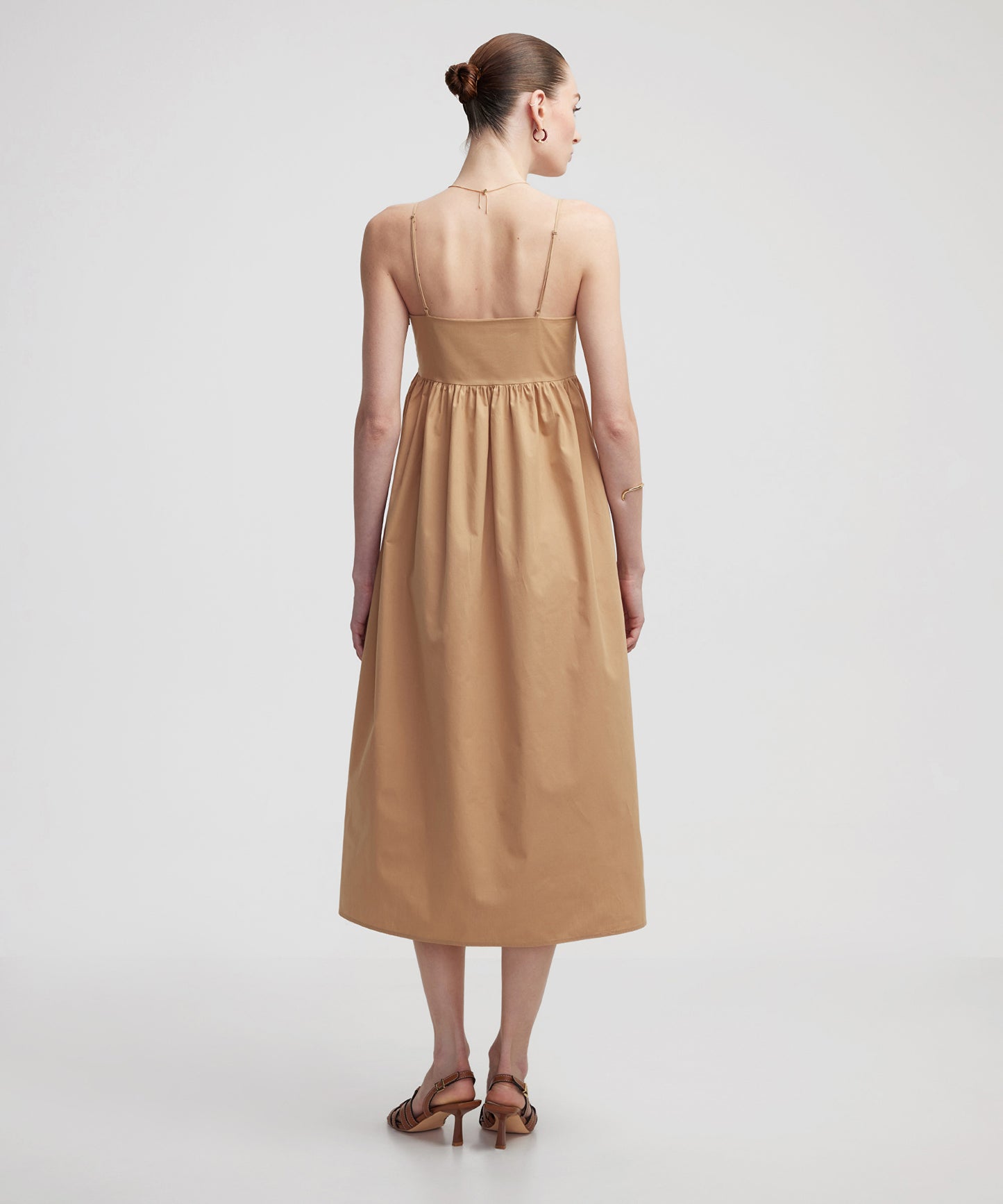 Büzgülü Poplin Elbise