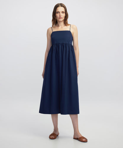 Büzgülü Poplin Elbise