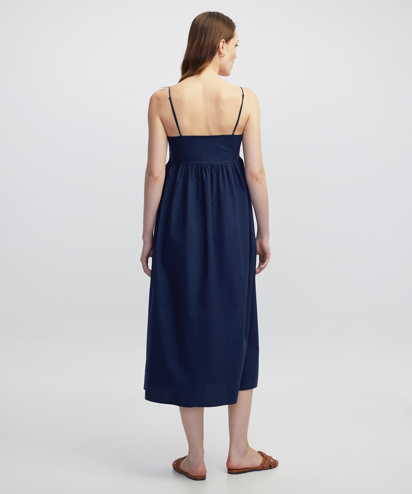 Büzgülü Poplin Elbise