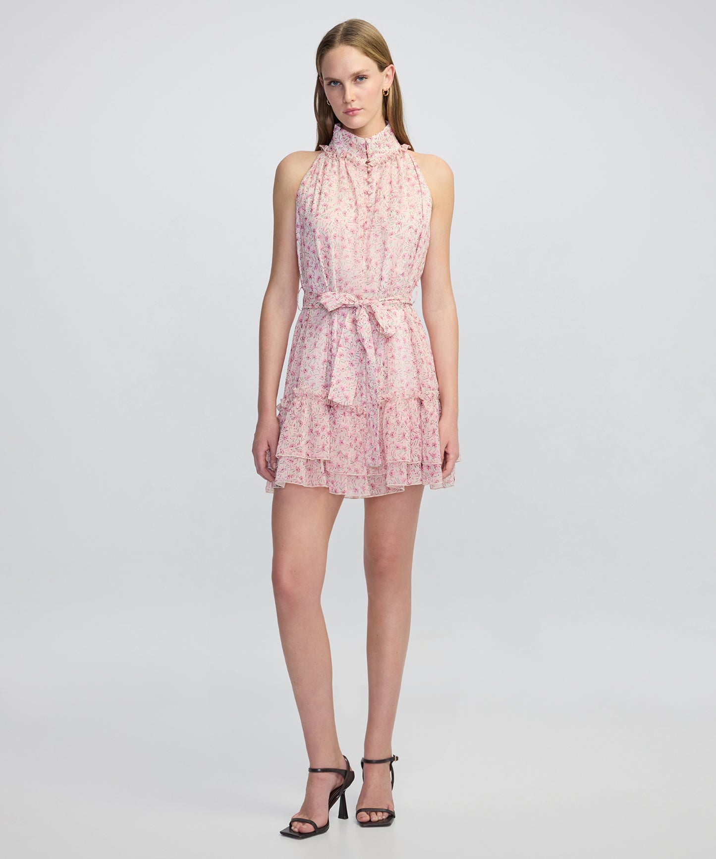 Çiçek Desen Şifon Elbise