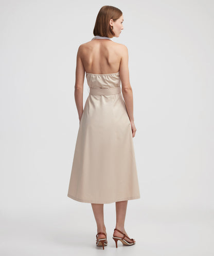 Colorblock Gömlek Yaka Elbise