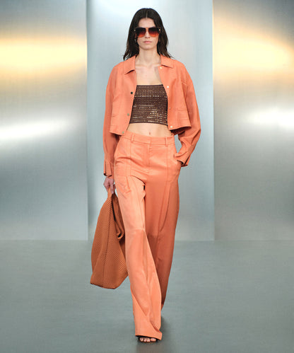 Pileli Wide Leg Fit Pantolon