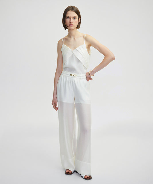 Metal Tokalı Wide Leg Fit Pantolon