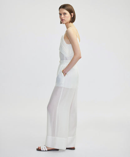 Metal Tokalı Wide Leg Fit Pantolon