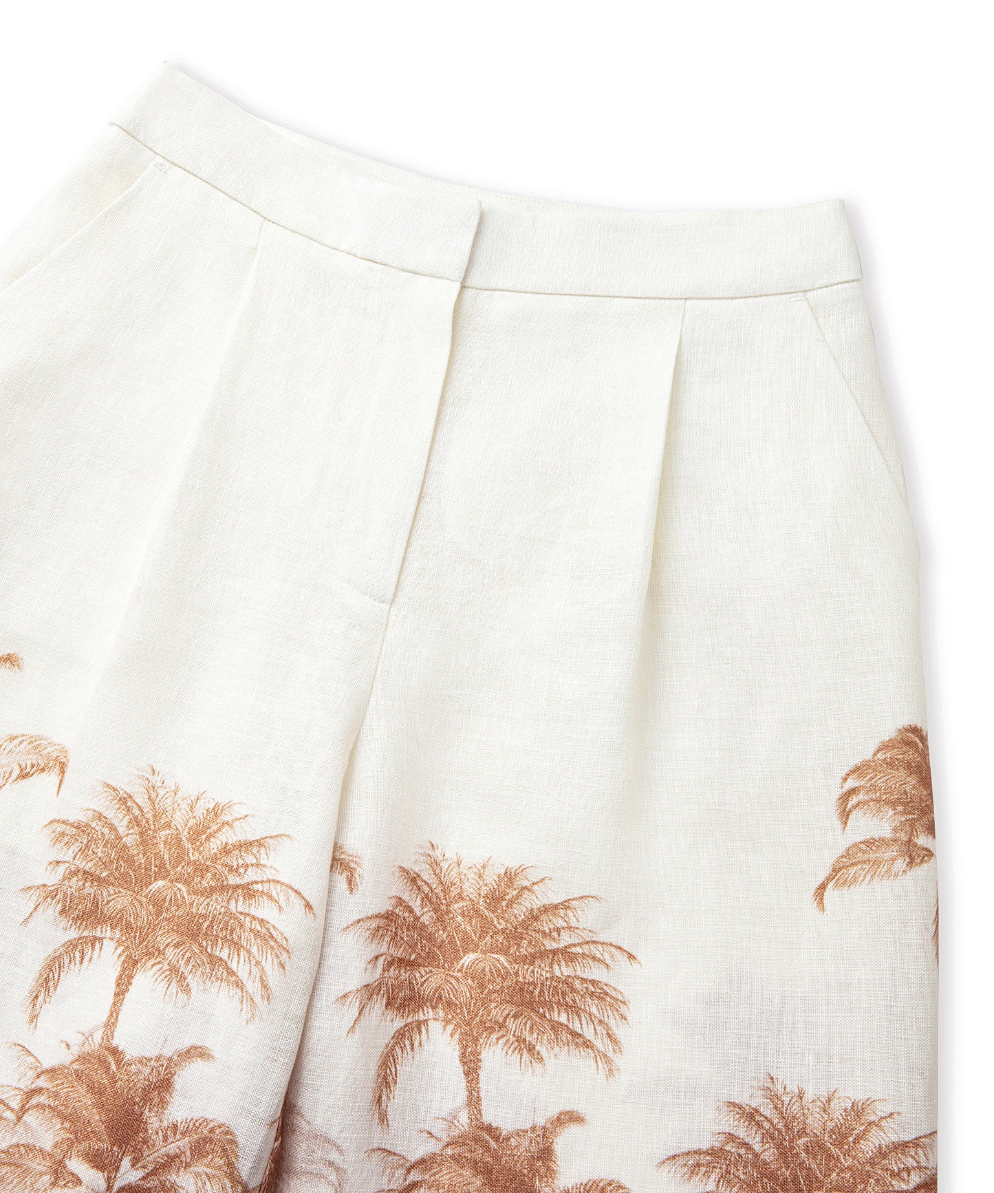 Desenli Keten Pantolon
