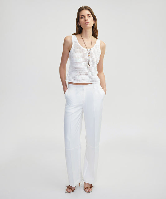 Keten Karışımlı Straight Fit Pantolon