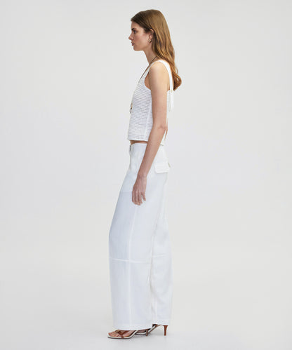 Keten Karışımlı Straight Fit Pantolon