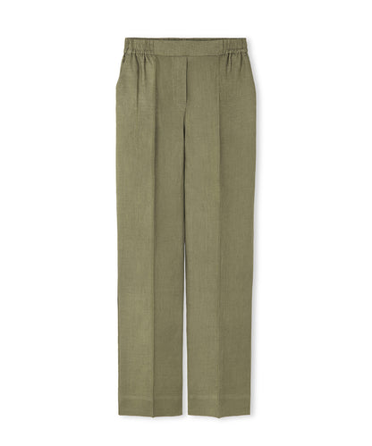 Elastik Bel Keten Pantolon