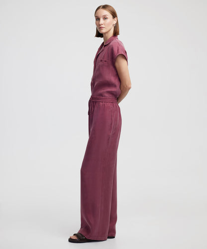 Elastik Bel Wide Leg Pantolon
