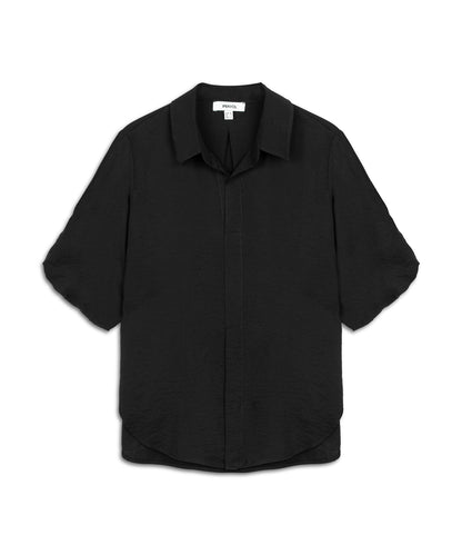 Burgulu Gömlek Yaka Bluz