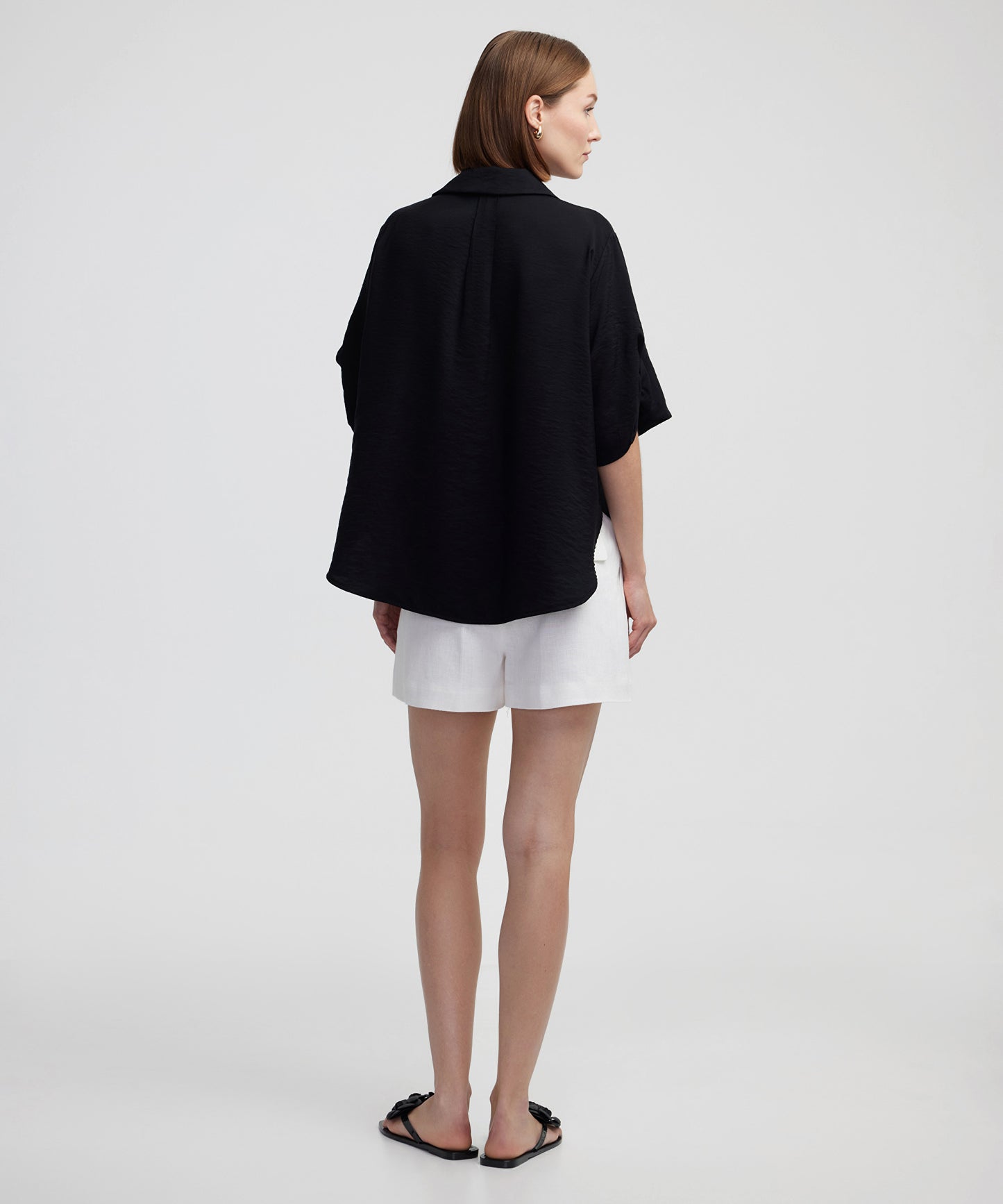 Burgulu Gömlek Yaka Bluz