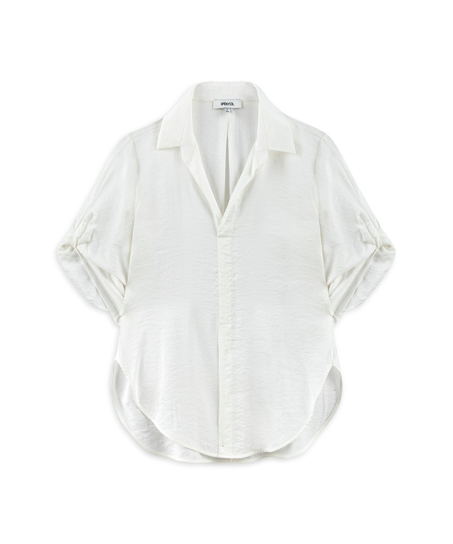 Burgulu Gömlek Yaka Bluz