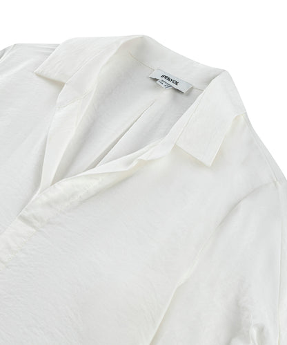 Burgulu Gömlek Yaka Bluz