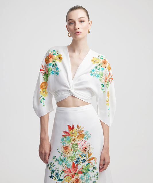 Çiçek Desen Burgulu Bluz