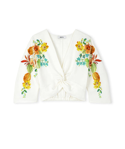 Çiçek Desen Burgulu Bluz