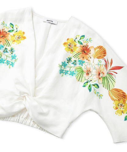 Çiçek Desen Burgulu Bluz