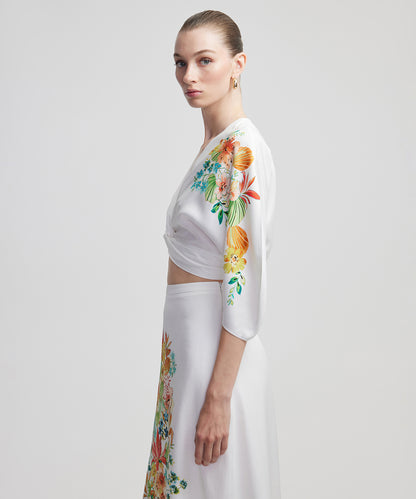 Çiçek Desen Burgulu Bluz