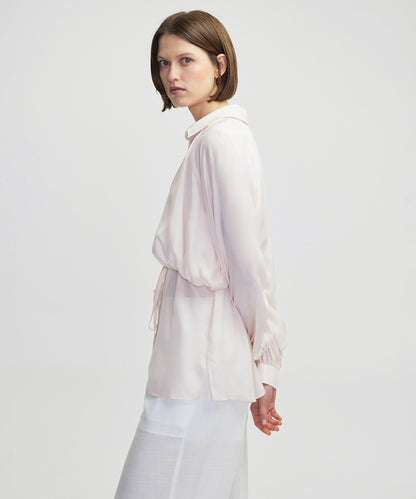 Belden Bağlamalı Çift Parça Görünüm Bluz