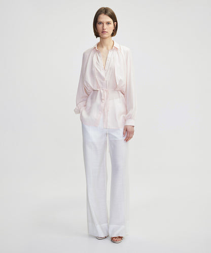 Belden Bağlamalı Çift Parça Görünüm Bluz