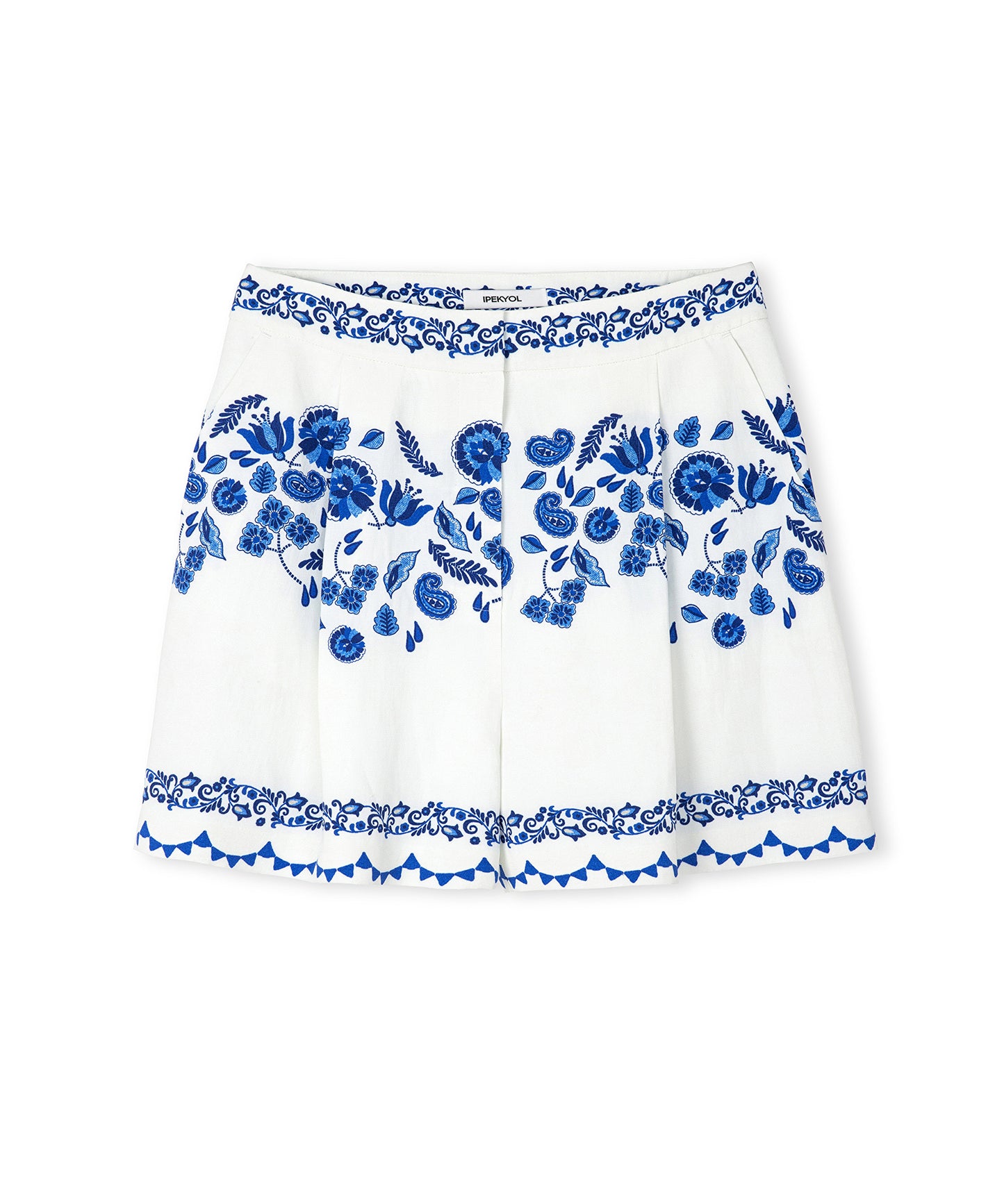 Çiçek Desen Pileli Şort