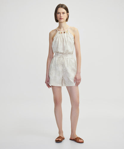 Jakarlı Belden Bağlamalı Şort