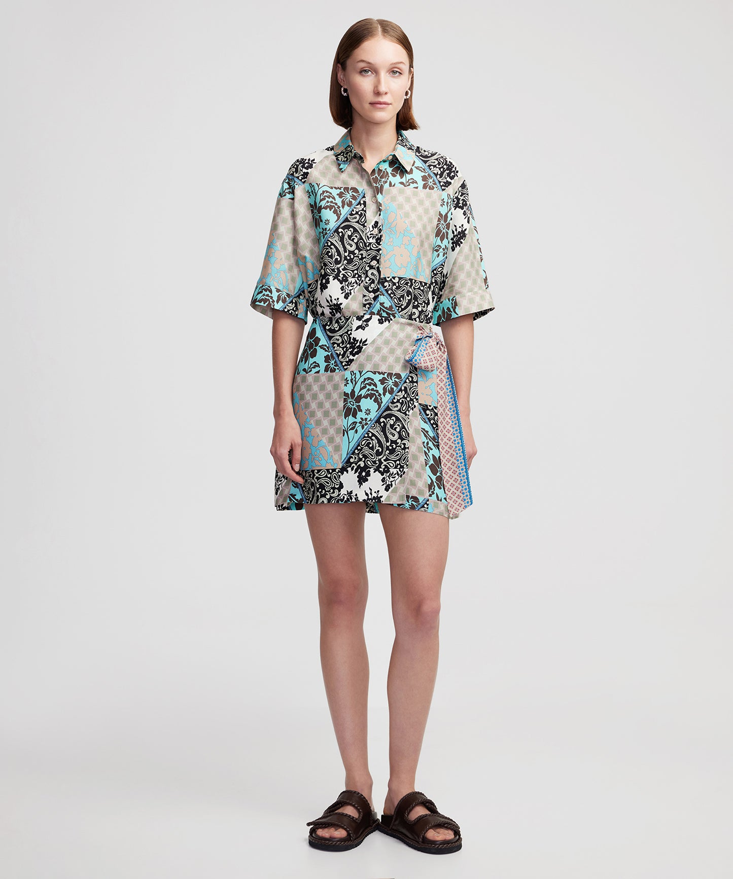 Desenli Viskoz Şort Etek