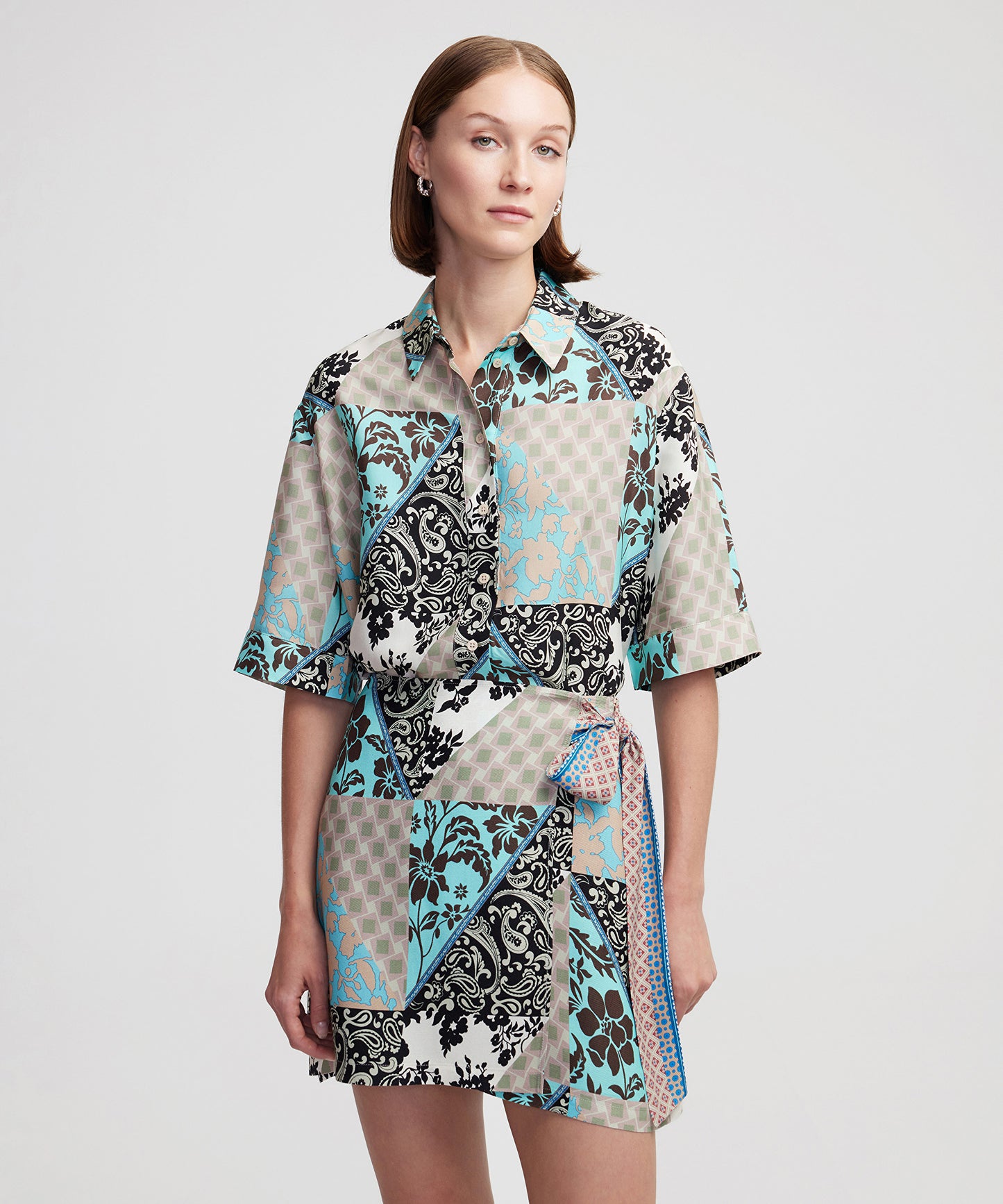 Desenli Viskoz Şort Etek