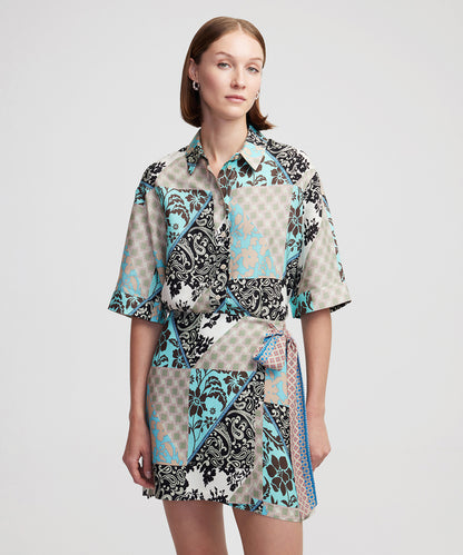 Desenli Viskoz Şort Etek