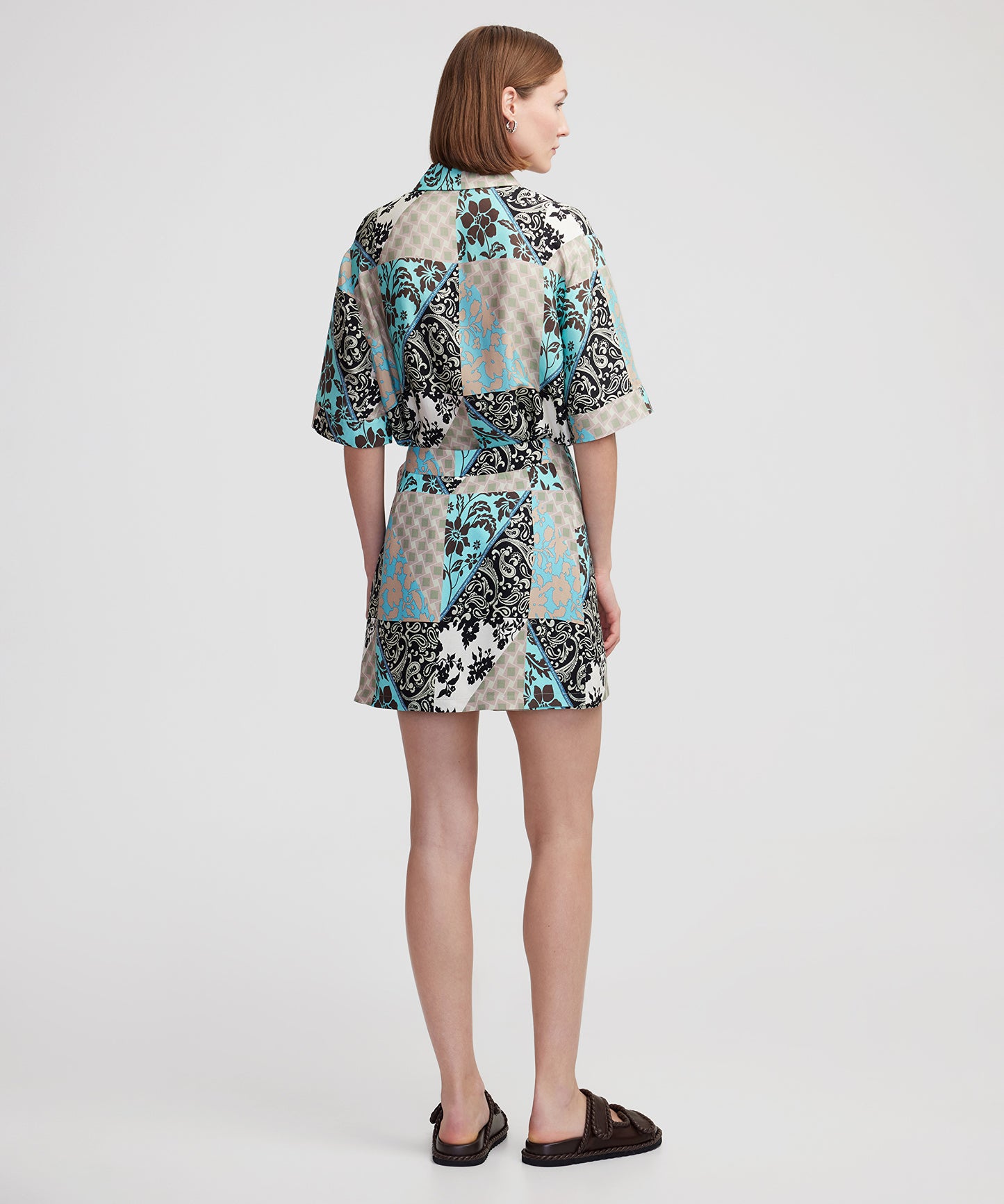 Desenli Viskoz Şort Etek